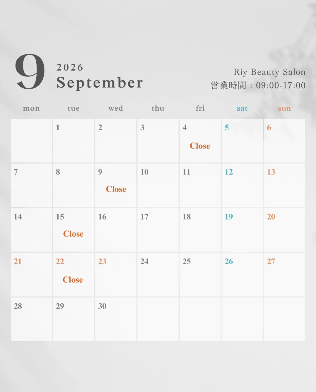 【 September🍁 】
